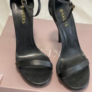 Bakers black open toe heels